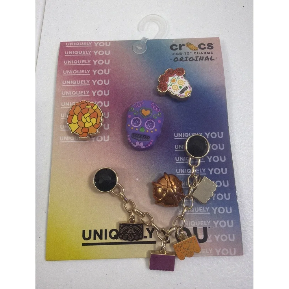 Uniquely You Crocs Jibbitz Charms Original Dia De Los Muertos Mix 5 Pack